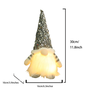 Gnome Doll Knitted Led Night Light Battery Operated Warm Glow Holiday Home Decor Xmas Tree Ornament Gift