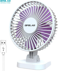 228[Local Stock]OPOLAR USB Desk Fan Small but Mighty Quiet Portable Fan for Desktop Office Table 40 °   Adjustment for Better Cooling 3 Speeds 4.9 ft Cord