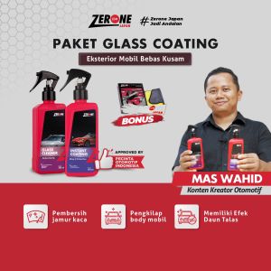 NEW PAKET GLASS COATING Zerone Japan Pembersih Jamur Kaca & Pengkilap Body Kendaraan Efek Daun Talas