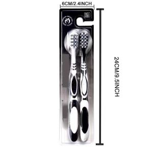 LHS.PH 2PCS/PACK Toothbrush For Adults High-Grade Spiral Brush To Remove Smoke Stains And Tartar Medium Hard Bristle