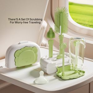 แปรงขวดนม ระบาย การจัดเก็บที่สะดวก แปรงนมหลอก การปนเปื้อน กันลื่น แห้ง กันน้ำ ครอบครัว เร็ว