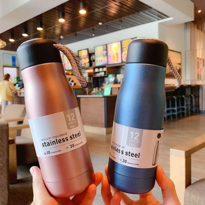 Vacuum Insulated Stainless Steel Slim Fashion Sport Bottle Thermos Tumbler  Hot&Cold 420ml 660ml COD Lazada PH - Main Image