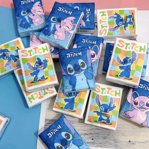 ZEEMIN Christmas 9 Packs Disney Stitch Handkerchief Paper Lilo & Stitch Anime Portable Disposable Small Package Tissue Toilet Paper
