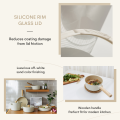 NEOFLAM Fika 18cm Saucepan │ Non-Stick Xtrema Ceramic Coating │ Silicone Rimmed Glass Lid. 