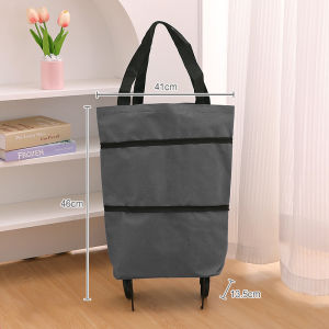 กระเป๋าช้อปปิ้งมีล้อลาก กระเป๋าล้อลาก ทนทาน พับเก็บได้ ถุงช้อปปิ้ง ผ้าหนา อเนกประสงค์ ใช้งานได้ 2IN1