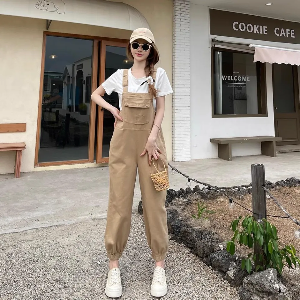 Streetwear loose denim overall  Spring outfits casual, Jumpsuits