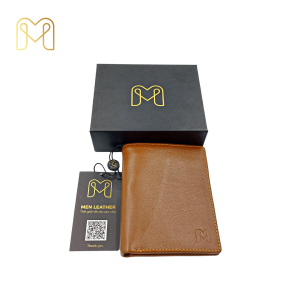 Ví nam ví da bò dáng đứng cao cấp chính hãng Men Leather M2V3R14 quà tặng sinh nhật đẹp sang trọng bóp nam hàng hiệu da thật full hộp