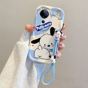 Phone Case VIVO V40 Pro V30e Y03t Y28s Y28 Y38 Y100 4G 5G Macaron Classic Cute 3D Doll Short Lanyard Cartoon Casing Anti-fall Silicone Soft Cover 2024