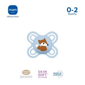 MAM Perfect Pacifier 0-2 Months Softer Baby Soother with Self Sterilising Travel Case (NEW)