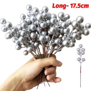 200Pcs Bọt Giáng Sinh Berry quả mọng giả Chi Nhánh Giáng Sinh 7 Đầu quả mọng Thân Cây Tự Làm Vòng Hoa Năm Mới Đảng trang trí cây giáng sinh