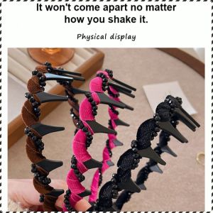 Hair Band Womens High Cranial Top Flash Diamonds Crimped Hair Bands Headdress Wave Hair Headband