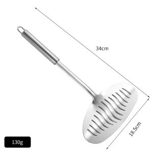 BHQ Stainless Steel Fish Spatula Slotted Turner Wooden Handle for Pancake Steak Egg Burger Kitchen Tool