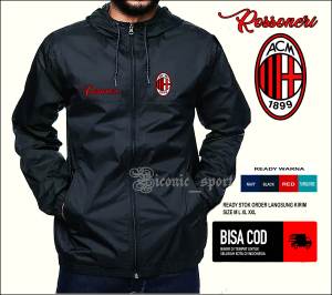 Jaket Olahraga Pria Wf Parasut / Jaket Hoodie Zipper AC Milen Terbaru