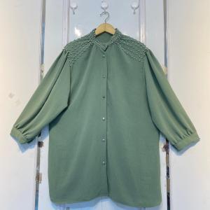 Qinara Blouse Atasan Kemeja Wanita Jumbo Variasi Payet Mutiara Crinkle Airflow