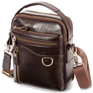 PIUNCLE Brand Vintage Leather Male Handbags Shoulder Messenger Bag For Men Genuine Leather Cross Body Bags Men Business Cowhide Leather Shoulder Men Small tablet messenger bag mens satchels vintage handbag little bag Soft Cowhide