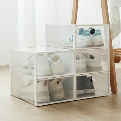 &diams BIG SIZE 4 Boxes Sale &diams Premium Quality Hard Stackable Shoes Box Storage Rack Organiser Cabinet Drawer Shelf &diams