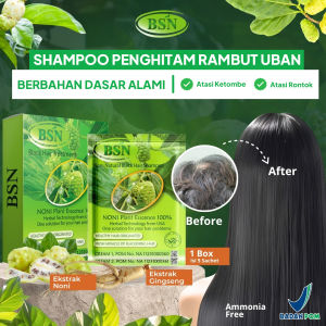 BSN Noni Shampoo isi 5 sachet - Menutrisi penghitam rambut uban anti ketombe dan rontok sampo pewarna alami