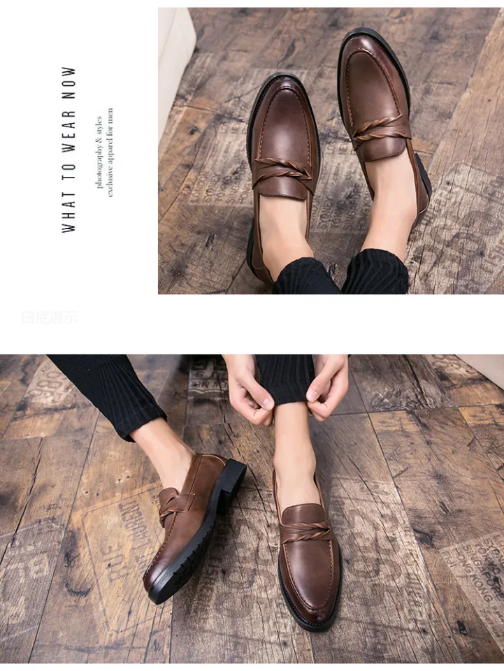 Pointed British Shoes, Genuine Leather, High-quality Leather Men's