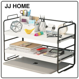 【JJ HOME】Office Desktop Small Shelf Household Table Multi-layer Iron Desk Storage Rack