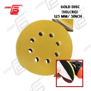 CARBO PANEL 100pcs 5 INCH 125mm VELCRO Golden Sanding Abrasives Disc/ 5 6 8 9 Holes / METAL/finishing