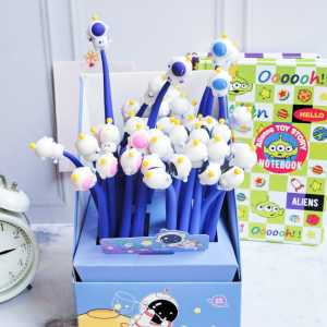 Pulpen Lentur Astronot / Bolpen Goyang ASTRONOT Biru Cantik Unik MURAH Tinta Gel Hitam / Pen Astronot Karet Goyang IMUT LUCU CUTE Cantik FUll Colour Alat Tulis Kekinian bisa Grosir dan COD