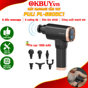 Súng massage cầm tay súng giãn cơ súng massage cơ máy massage cầm tay Hàn Quốc Puli PL-660DC1 - 6 đầu massage 6 tốc độ matxa thay đổi pin sạc