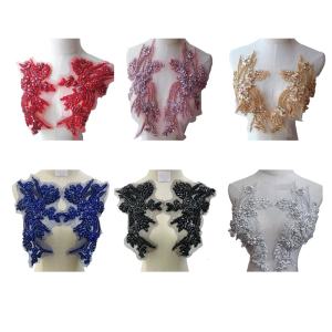 Rhinestones Sewing Patches for Wedding Dresses Artistic for Dress Wedding Bridal Dress Decorative Applique