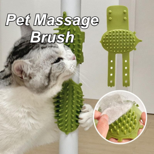 Pet Cat Massage Comb Cats Scratching Rubbing Hair Removal Brush kitten Grooming Self Cleaning Comb