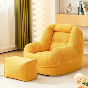 S23 Tatami Lazy Sofa With Leg Rest/ Cozy Tatami Chair for Bedroom Balcony and Living Room/ Washable Cover/FireheartWarrior