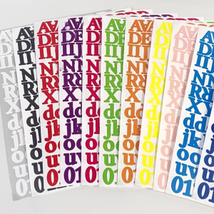 ชุดสติกเกอร์ตัวอักษรสีคละสี12แผ่นสติกเกอร์สำหรับสมุดอัลบั้มสติ๊กเกอร์ตัวอักษรสีสันสดใส