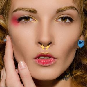 EHTYR Septum Ring For Men Fake Piercing Non Piercing Bat Copper Women Nose Rings Body Jewelry Korean Non-Pierced Earring Clip Earrings