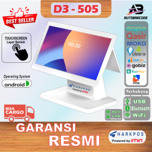 Mesin Kasir Android 11 Sharkpos D3-505 iMin Dual Display All In One Pos Cafe Resto Minimarket D3 505