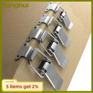 fanghui Stainless Steel Spring Loaded Draw Toggle Latch Clamp Clip Hasp Latch Catch Clasp 90 Degrees Duck-mouth Buckle Hook Lock