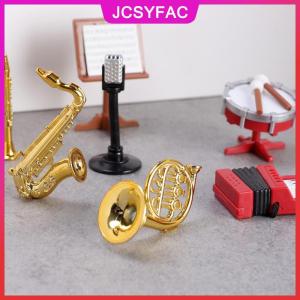 JCSYFAC 1 bộ trang trí nội thất Đồ chơi 1:12 Dollhouse thu nhỏ accordion sax nhạc cụ cổ điển mô hình trang trí nhà búp bê phụ kiện