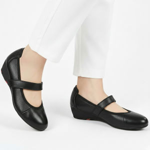 Giày Nữ Búp Bê Đế Xuồng HA NAM Da Bò Thật Thời Trang Cao Cấp 5cm GBBN2056