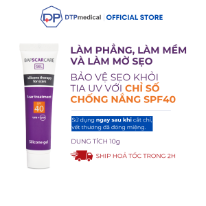 Kem sẹo SPF40 Bapscarcare bảo vệ vết sẹo chống nắng chống tia uv và giảm ngứa hiệu quả cho làn da (Tuýp 10g)