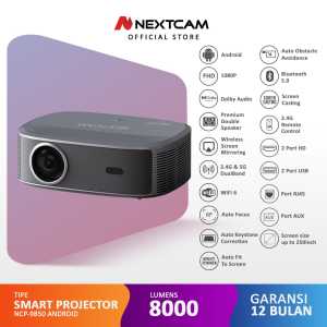 Nextcam Projector Wireless Android Full HD 8000lumens 5G Netflix Youtube Fully Auto Focus Speaker Screenmirroring Bluetooth Wifi6 NCP9850 Proyektor