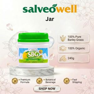 SBG Salveo Barley Grass Powder Original in Jar 280 grams - Boost your Health and Immunity Effectively FDA Approved