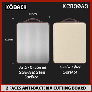 KOBACH KCB30A3 Antibacterial Double-Sided Grain Fiber-Stainless Steel Chop Board / Cutting Board