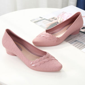 [Free Shipping] Baotou Fashion All-Season Shallow-Toe Single-Heel Chunky-Heel Wedge Jelly Sandals For Women Summer Versatile Comfortable Non-Slip Soft Sole
