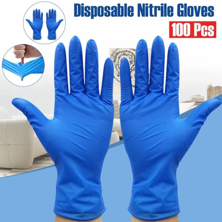 Disposable Nitrile Gloves 100PCS Surgical Powder Free Blue Black White
