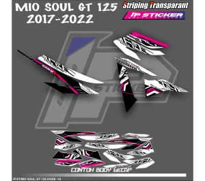 MIO SOUL GT 125 (COD) STIKER STRIPING MOTOR YAMAHA MIO SOUL GT 125 - STIKER LIST GRAFIK SIMPLE WARNA VARIASI DESAIN RACING HOLOGRAM DAN TRANSPARAN BISA COD IP.KODE-16