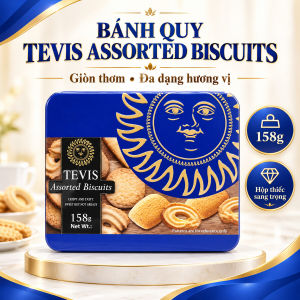 Bánh Quy Bơ Tevis 158g Hộp Thiếc Xanh Dương Mặt Trời – Bánh Quy Tổng Hợp Nhập Khẩu Thơm Ngon Sang Trọng