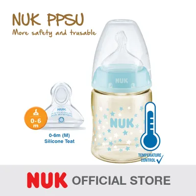 NUK Premium Choice PPSU Temperature Control Bottle with Silicone Teat 150ml / 300ml | Feeding Bottle | Made in Germany