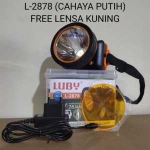 Luby Senter Kepala LED 15 Watt L-2878 Cahaya Putih Waterproof Rechargeable 4000mAh