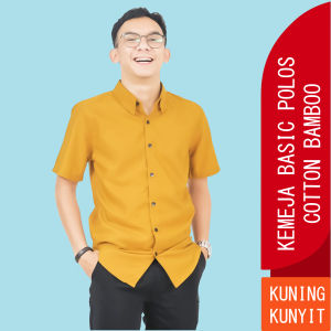 ANEKA KEMEJA PRIA LENGAN PENDEK POLOS SLIM FIT PREMIUM SOLID BASIC GALLANT SHIRT FANTASIA COTTON BAMBOO