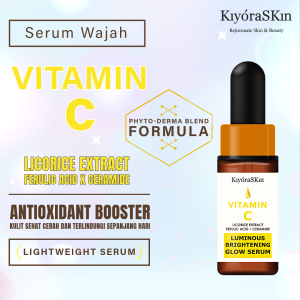 KiyoraSKin Luminous Brightening Vitamin C Glow Serum 15ml | Booster Antioksidan Pencerah Wajah Sehat
