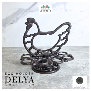 The Leaferie Delya Cast Iron Egg Holder . Kitchen accessories