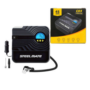 Bơm lốp ô tô xe hơi đồng hồ điện tử hiện thị áp suất lốp thông minh tự ngắt STEELMATE C03 - Máy bơm mini đa năng chính hãng bảo hành 6 tháng