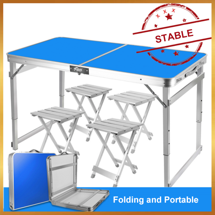 [SG Ready Stocks] Folding Table Portable Table Adjustable Height Lightweight Aluminum Foldable